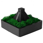 Кашпо бетонное Храм Солнца со мхом, высота 8 см, 11,5х11,5 см, черный, 10374759 Кашпо бетонное Храм Солнца со мхом, высота 8 см, 11,5х11,5 см, черный, 10374759