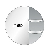  Зеркало бытовое 650х650 с 2 пластинами + 4 кронштейна /ЗРП-123 