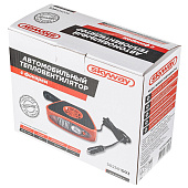  Тепловентилятор 12V  SKYWAY в прикуриватель с фонарем черно-красный 