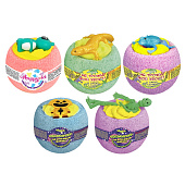  Шипучая соль для ванн Чаша с пеной и игрушкой Happiki 3 вида, 130г 953-068 