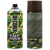  Эмаль аэрозольная КАМУФЛЯЖ Землянисто-коричневый матовый DECORIX, 520мл. 