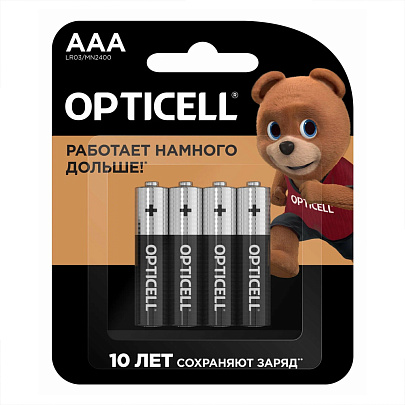  Батарейка ААА/LR03 BASIC (4 шт) OPTICELL 