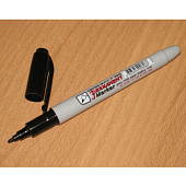  Маркер перманентный черный CROWN 1мм тонкий круглый (12/1152) /P-505F/ 