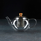 Чайник стеклянный заварочный «Эпле», 600 мл, с металлическим ситом 9227329 Чайник стеклянный заварочный «Эпле», 600 мл, с металлическим ситом 9227329