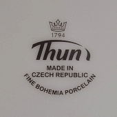  Тарелка десертная 17 см Thun Opal, декор "Широкий кант платина, золото" БТФ0470 