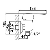 Смеситель для душа однорычажный латунь хром 40 A8030 Accoona Смеситель для душа однорычажный латунь хром 40 A8030 Accoona