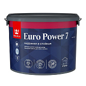  Краска моющаяся для стен и потолков Tikkurila Euro Power 7 матовая База С 9л. 