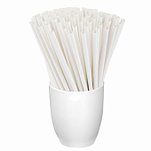  Трубочки для коктейлей Laima бумажные, 0,6х20,5 см, белые, 50 штук, 608366 