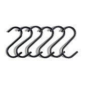 Набор крючков для рейлинга d=2,2 см, 7 см Доляна цвет чёрный (6 шт) 4563108 Набор крючков для рейлинга d=2,2 см, 7 см Доляна цвет чёрный (6 шт) 4563108