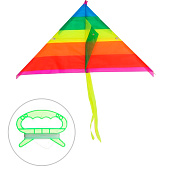 Воздушный змей «Цветной в полоску», с леской, цвета МИКС Воздушный змей «Цветной в полоску», с леской, цвета МИКС