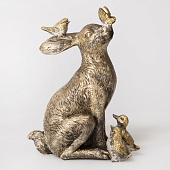 Сувенир полистоун "Дружелюбный заяц, с птичками и бабочкой на носу" золотистый 13х5,5х11 см 7485958 Сувенир полистоун "Дружелюбный заяц, с птичками и бабочкой на носу" золотистый 13х5,5х11 см 7485958