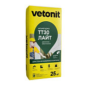 Штукатурка цементная облегченная ТТ30 лайт (25кг) /Vetonit Штукатурка цементная облегченная ТТ30 лайт (25кг) /Vetonit