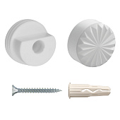  Комплект крепления для зеркала, белый рифлёный, 1шт, блистер 