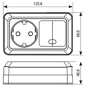 Блок Универсал Олимп гориз. 2кл с подсв+роз с/з О0037 Блок Универсал Олимп гориз. 2кл с подсв+роз с/з О0037