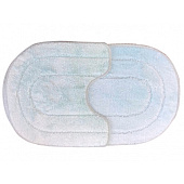  Набор ковриков для ванны и туалета 45х75 и 45х45 Эллипс белый 104247 