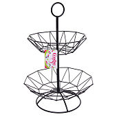 Фруктовница "Brownie" 2 яруса 19х24х36см лучик черная 361-760 Фруктовница "Brownie" 2 яруса 19х24х36см лучик черная 361-760