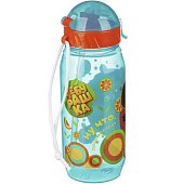  Бутылочка с трубочкой "Чебурашка" 400мл, пластик, 6 цветов 829-214 