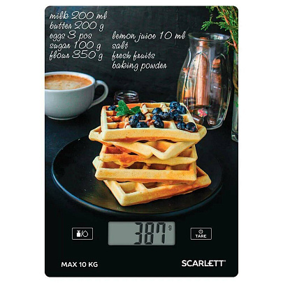 Весы кухонные SCARLETT SC-KS 57 P75 вафли Весы кухонные SCARLETT SC-KS 57 P75 вафли