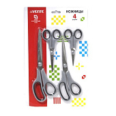 Набор ножниц канцелярских deVENTE 4 шт, длина 12,2 см, 14 см, 21 см и 24 см, нержавеющая сталь, 4091403 Набор ножниц канцелярских deVENTE 4 шт, длина 12,2 см, 14 см, 21 см и 24 см, нержавеющая сталь, 4091403