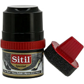  Крем-блеск для обуви SITIL (с губкой) 200мл Черный 