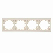 Рамка для розеток и выключателей, 4 поста, цвет крем, Lezard MIRA Рамка для розеток и выключателей, 4 поста, цвет крем, Lezard MIRA