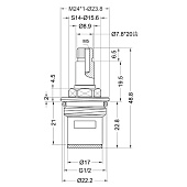  Кран-букса для смесителя 1/2" 20шл. шток 8х7мм 180° металлокерамика 575-189 