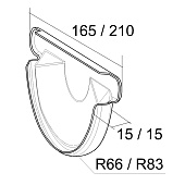 Заглушка желоба 125/90 Optima, Белый Ral:9003 
