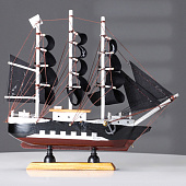  Сувенирная модель корабля «Пиратский. Аризона», 24?6?22 см, чёрные паруса 4415139 