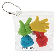  Набор ластиков фигурных 4 штуки МИКС Жесты в пакете на зип-молнии (штрихкод на штуке)  4359271 