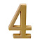  Номер дверной "4" (золото) металлический АЛЛЮР 