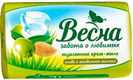  Мыло туалетное Весна Олива и миндальное молочко, 90 г 