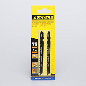  Полотна STAYER, T144D, по дереву, ДВП, ДСП, T-хвост., шаг 4мм, 75мм ( уп.2шт) 