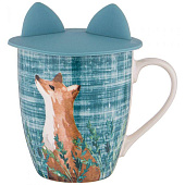 КРУЖКА С СИЛИКОНОВОЙ КРЫШКОЙ "ЛЕСНАЯ СКАЗКА" ЛИСА 360 МЛ, СИНЯЯ 756-274 КРУЖКА С СИЛИКОНОВОЙ КРЫШКОЙ "ЛЕСНАЯ СКАЗКА" ЛИСА 360 МЛ, СИНЯЯ 756-274