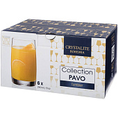 Набор стаканов для воды Crystal Bohemia Pavo 250мл (6шт) БСС0098