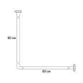  Карниз для ванной угловой Г-образный хром 104017 