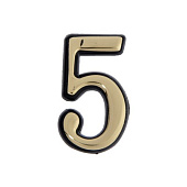 Номер дверной "5" (золото) пластик АЛЛЮР