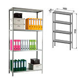  Стеллаж MS 200KD/100x50/4 черный 