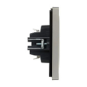 Выключатель встраиваемый 2 клавиши, цвет сталь, IEK FORTE&PIANO Выключатель встраиваемый 2 клавиши, цвет сталь, IEK FORTE&PIANO