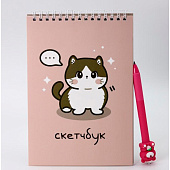  Скетчбук Аниме Cute cat, 14х20 см, плотность 100 гр, 66SB-233 