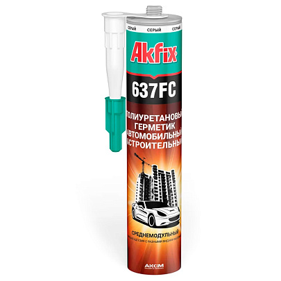 Герметик полеуретановый быстросохнущий серый Akfix 637FC, 280 мл Герметик полеуретановый быстросохнущий серый Akfix 637FC, 280 мл