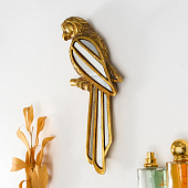 Панно интерьерное Зеркальный попугай с узорами, 13х4х30 см, полистоун, золото, 10203959 Панно интерьерное Зеркальный попугай с узорами, 13х4х30 см, полистоун, золото, 10203959