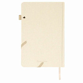  Ежедневник недатированный А5 136л, Brauberg Finest, под кожу, резинка, бежевый, 111871 