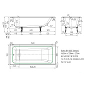  Ванна чугунная Оптима 160х70х39 c ножками Универсал 