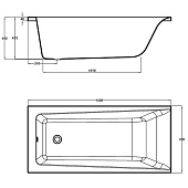  Ванна акриловая Lorena 150x70х43,5 (без каркаса без экрана) Cersanit 