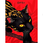  Блокнот Gatto Rosso Дикие кошки, в клетку, 128л, Чёрная кошка, Б128-6481 