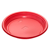  Тарелка одноразовая (красная) 17см (5шт) 