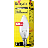 Лампа Navigator Свеча ПР 60 Вт E14 /94304