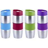 Термокружка 380мл из нержавеющей стали с TPR-вставкой цвет Микс 2053R Термокружка 380мл из нержавеющей стали с TPR-вставкой цвет Микс 2053R
