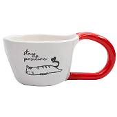Кружка бело-красная 350 мл, Кот, Eccentric ANLAF-KY2012 Кружка бело-красная 350 мл, Кот, Eccentric ANLAF-KY2012