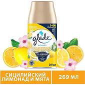 Освежитель воздуха Glade Автомат Сицилийский лимонад и Мята смен блок 269 мл Освежитель воздуха Glade Автомат Сицилийский лимонад и Мята смен блок 269 мл